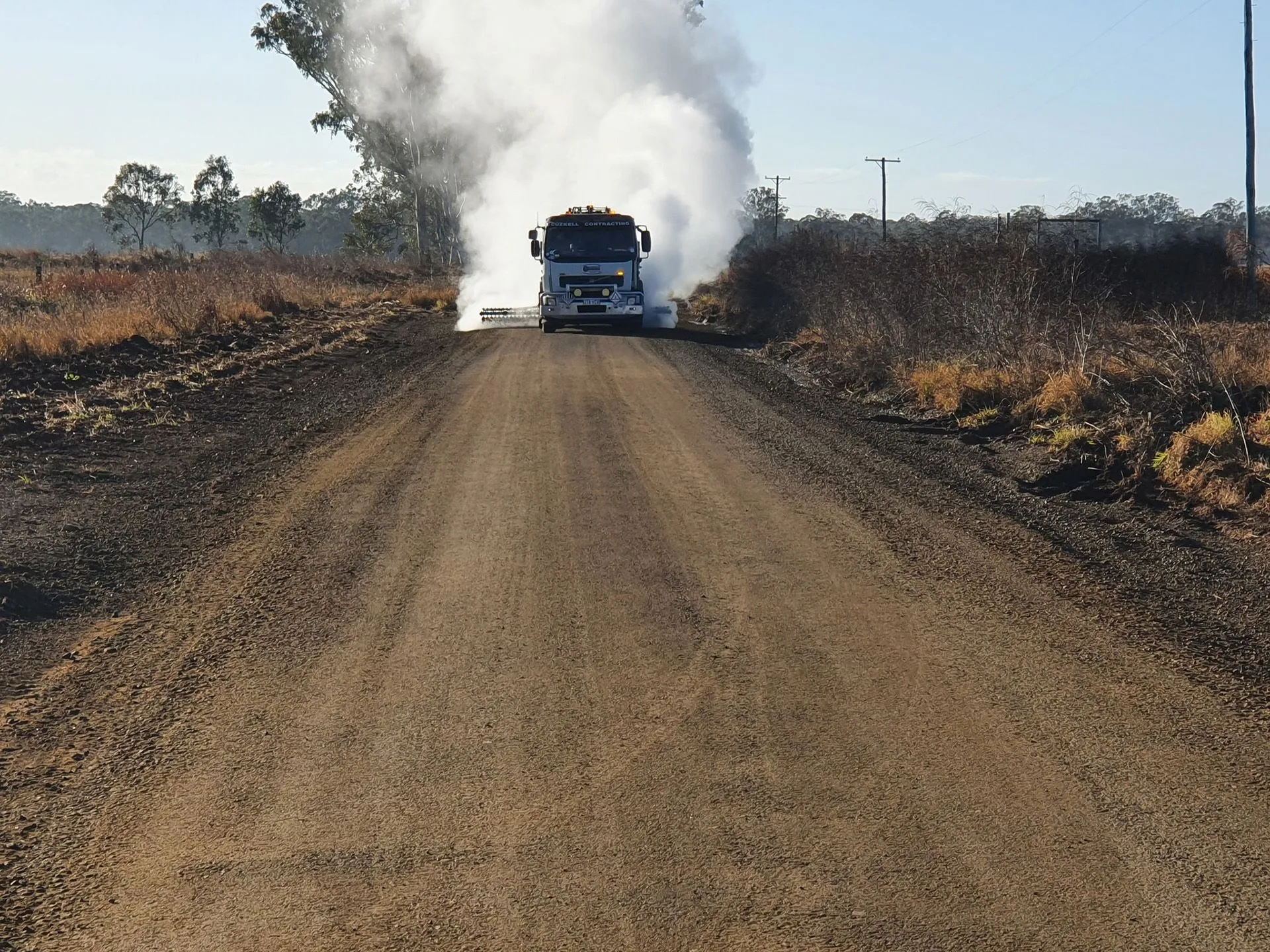 Primer seal application on a Maroochydore access road
